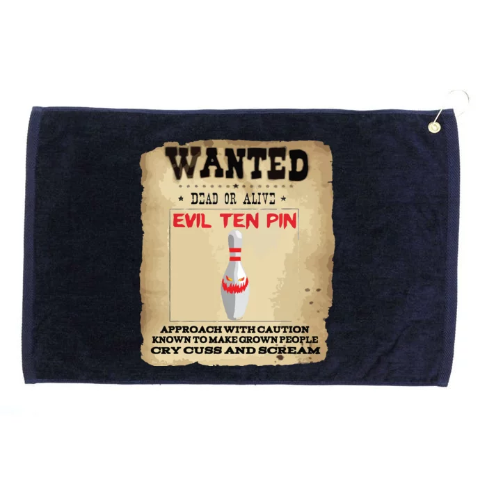 Evil Ten Pin 10 Funny Bowling Grommeted Golf Towel