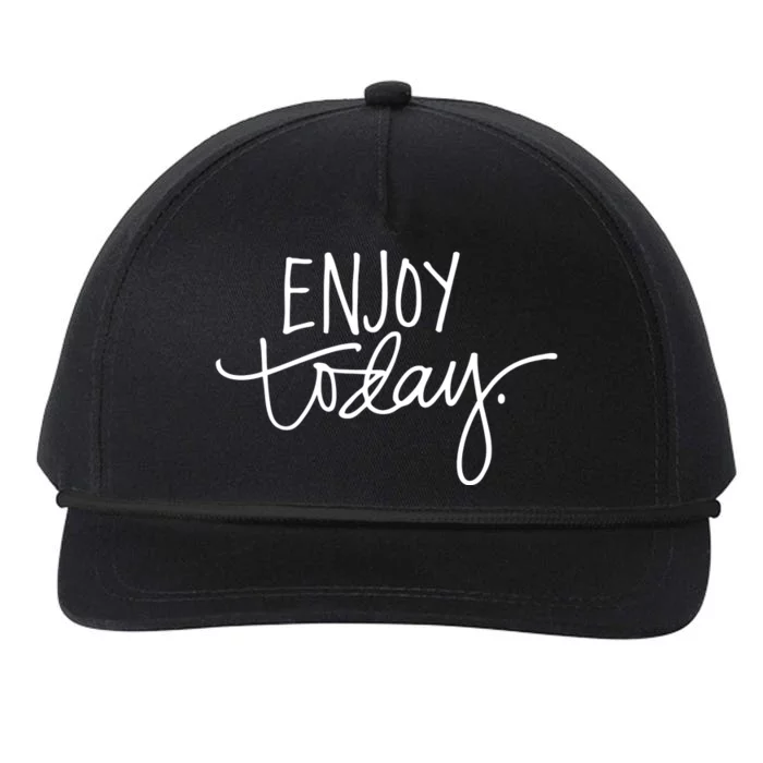 Enjoy Today Positive Snapback Five-Panel Rope Hat