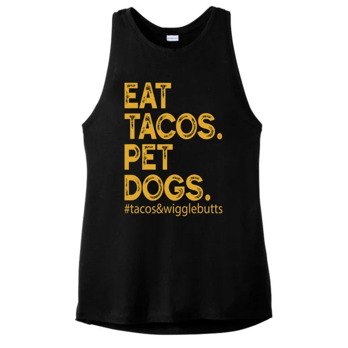 Eat Tacos Pet Dogs Tacos And Wigglebutts Ladies Tri-Blend Wicking Tank