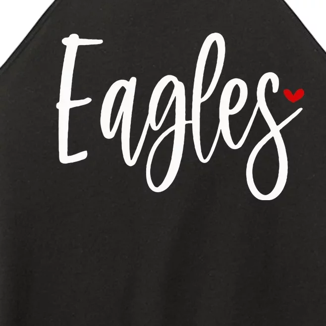 Eagles Team Pride School Spirit White Red Heart Women’s Perfect Tri Rocker Tank