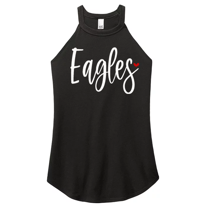 Eagles Team Pride School Spirit White Red Heart Women’s Perfect Tri Rocker Tank