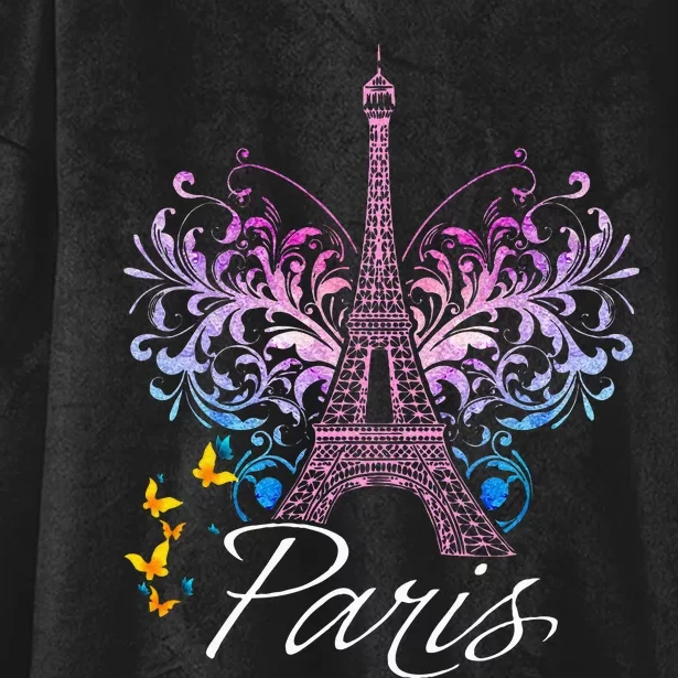 Eiffel Tower Paris Holiday France Souvenir Hooded Wearable Blanket