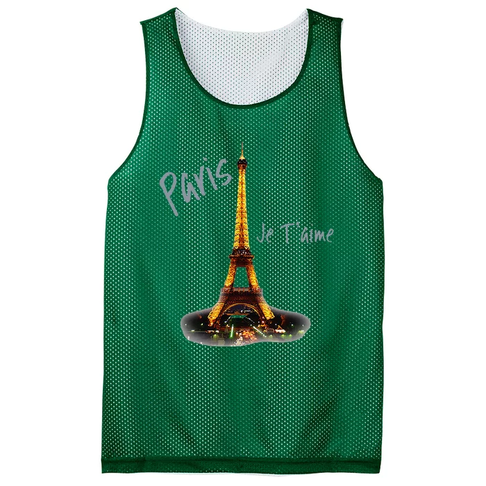 Eiffel Tower Paris Vintage I Love Paris France Mesh Reversible Basketball Jersey Tank