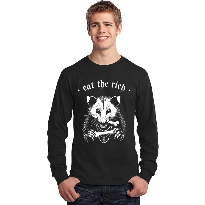 Eat The Rich Possum Anti Fascist Tall Long Sleeve T-Shirt