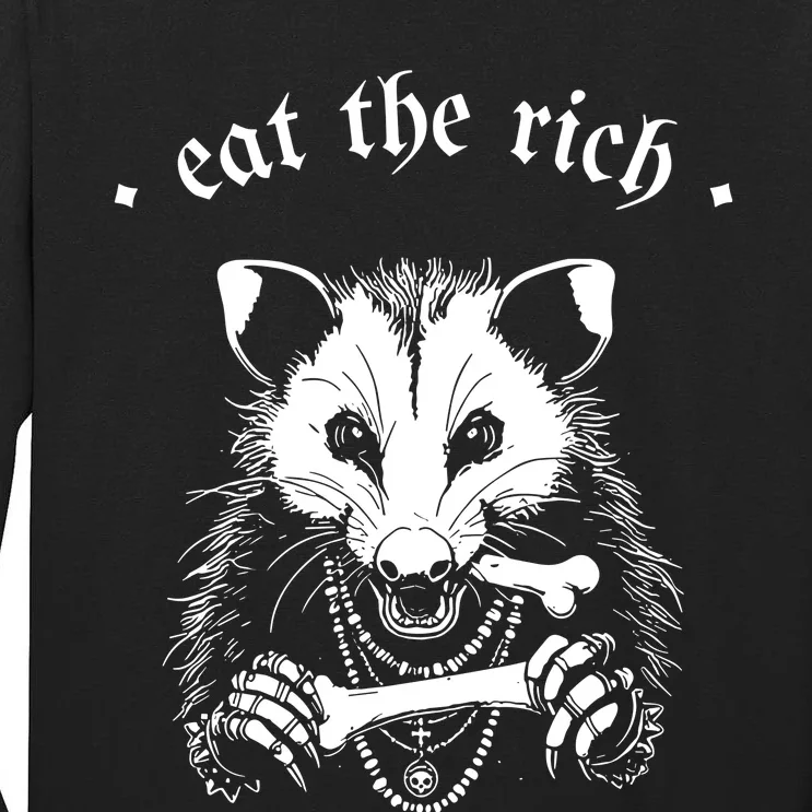 Eat The Rich Possum Anti Fascist Tall Long Sleeve T-Shirt