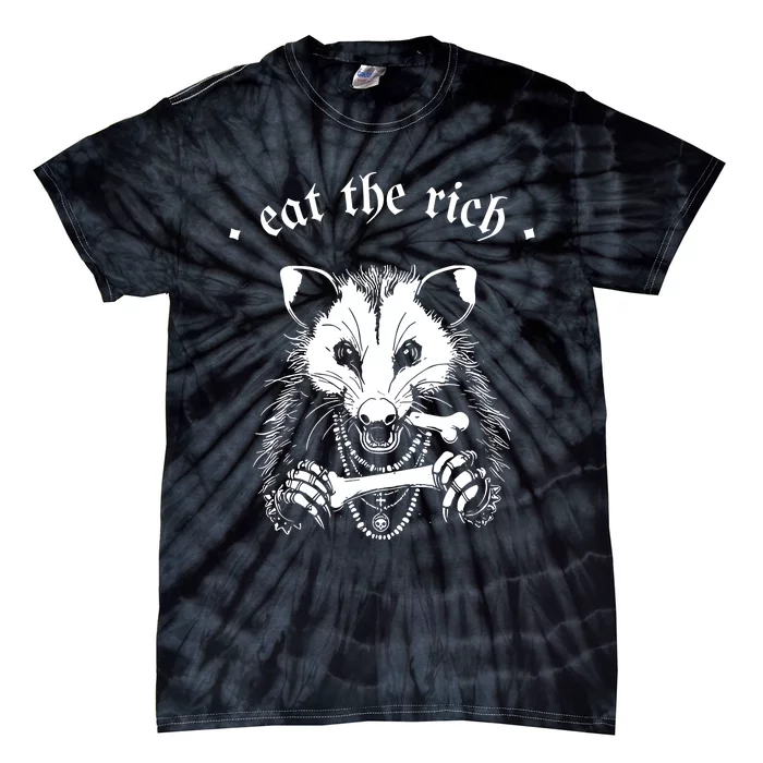 Eat The Rich Possum Anti Fascist Tie-Dye T-Shirt