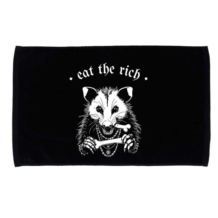 Eat The Rich Possum Anti Fascist Microfiber Hand Towel