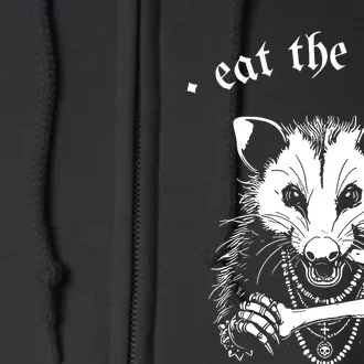 Eat The Rich Possum Anti Fascist Full Zip Hoodie