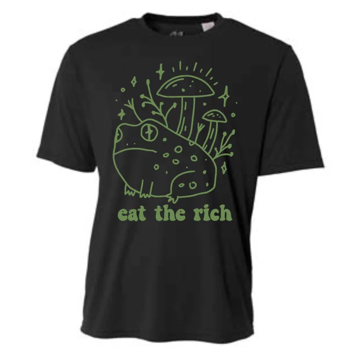 Eat The Rich Frog Anti Capitalist Cooling Performance Crew T-Shirt