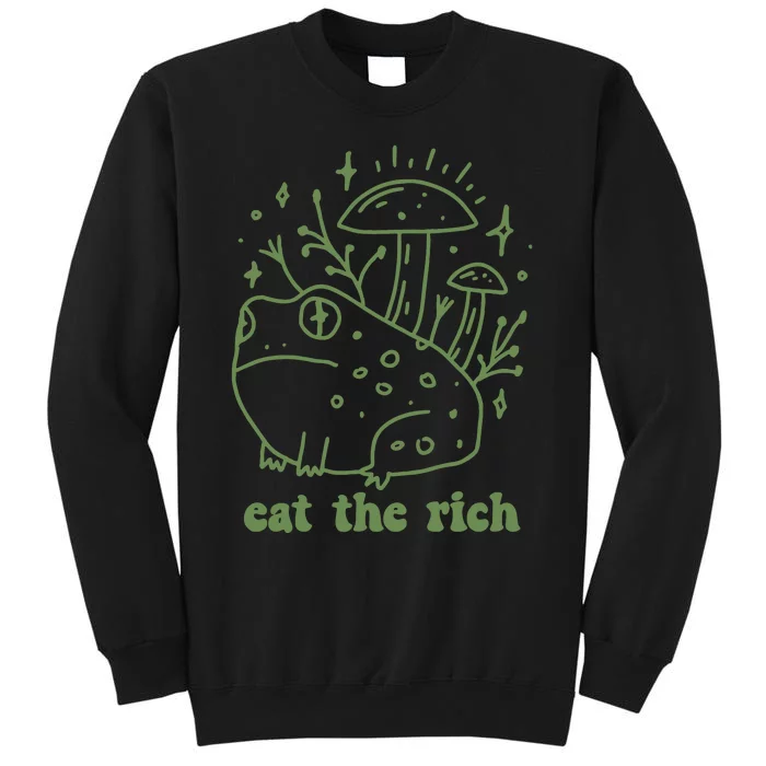 Eat The Rich Frog Anti Capitalist Tall Sweatshirt