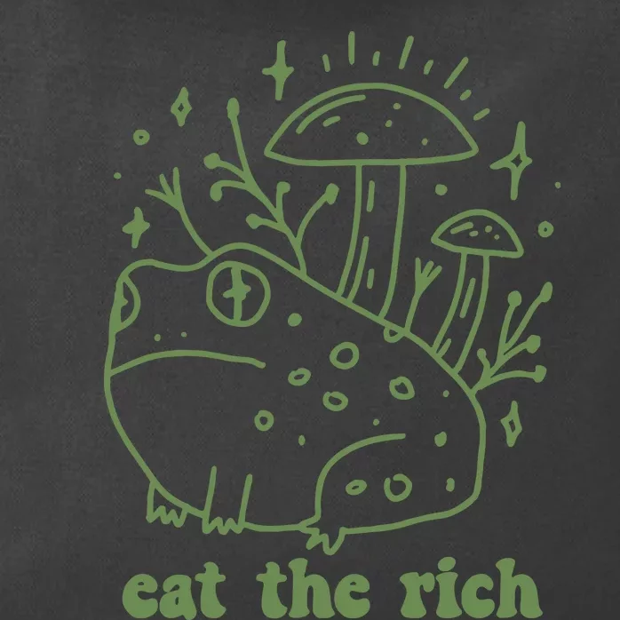 Eat The Rich Frog Anti Capitalist Zip Tote Bag