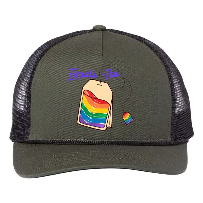 Equali Tea Rainbow Pride Month Lgbt Lgbtq Retro Rope Trucker Hat Cap