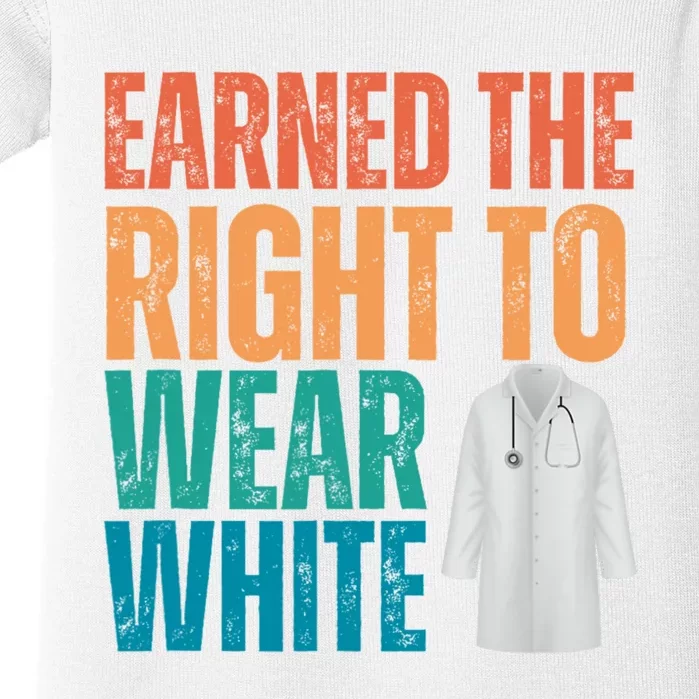 Earned The Right To Wear White White Coat Ceremony Doctor Baby Bodysuit