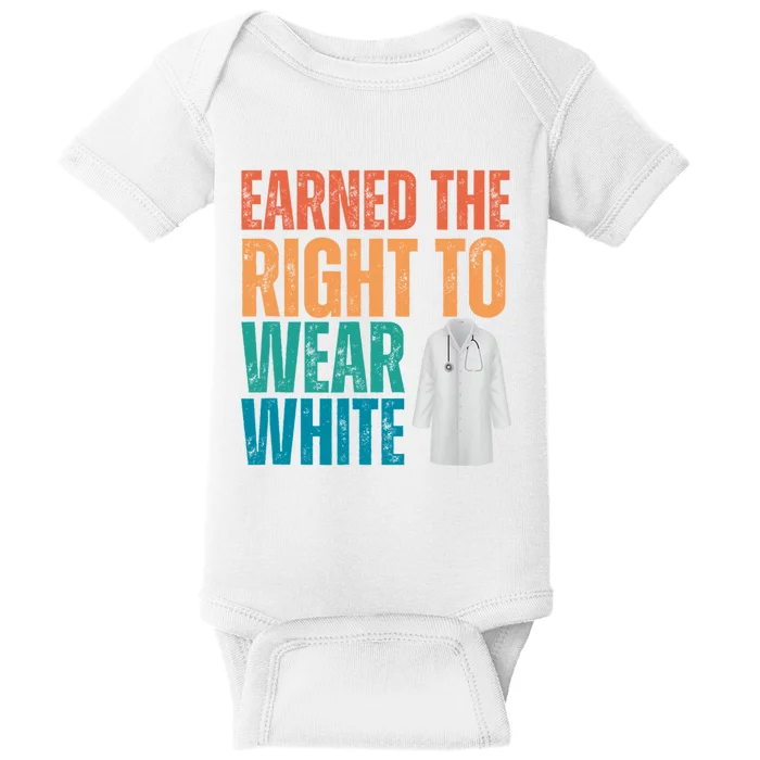 Earned The Right To Wear White White Coat Ceremony Doctor Baby Bodysuit