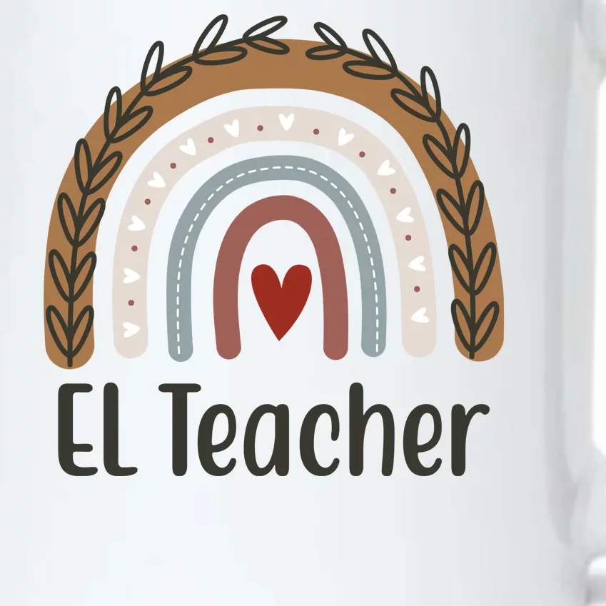 El Teacher Rainbow Heart Black Color Changing Mug