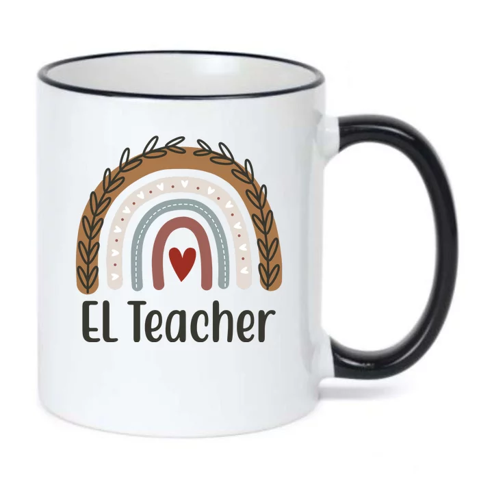 El Teacher Rainbow Heart Black Color Changing Mug