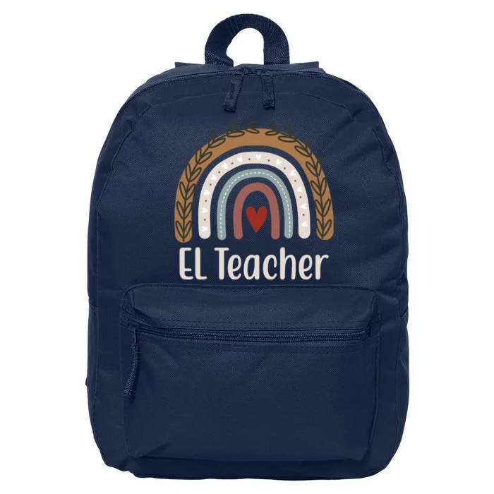 El Teacher Rainbow Heart 16 in Basic Backpack