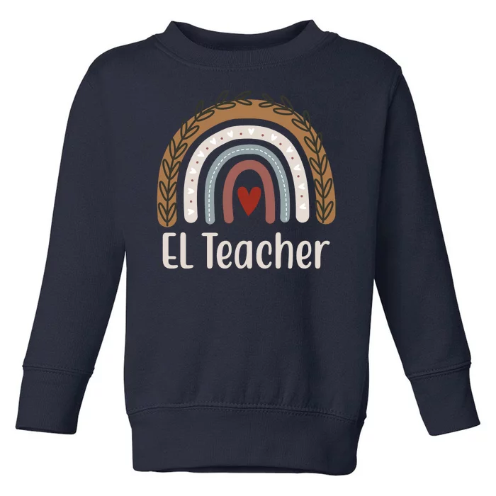 El Teacher Rainbow Heart Toddler Sweatshirt