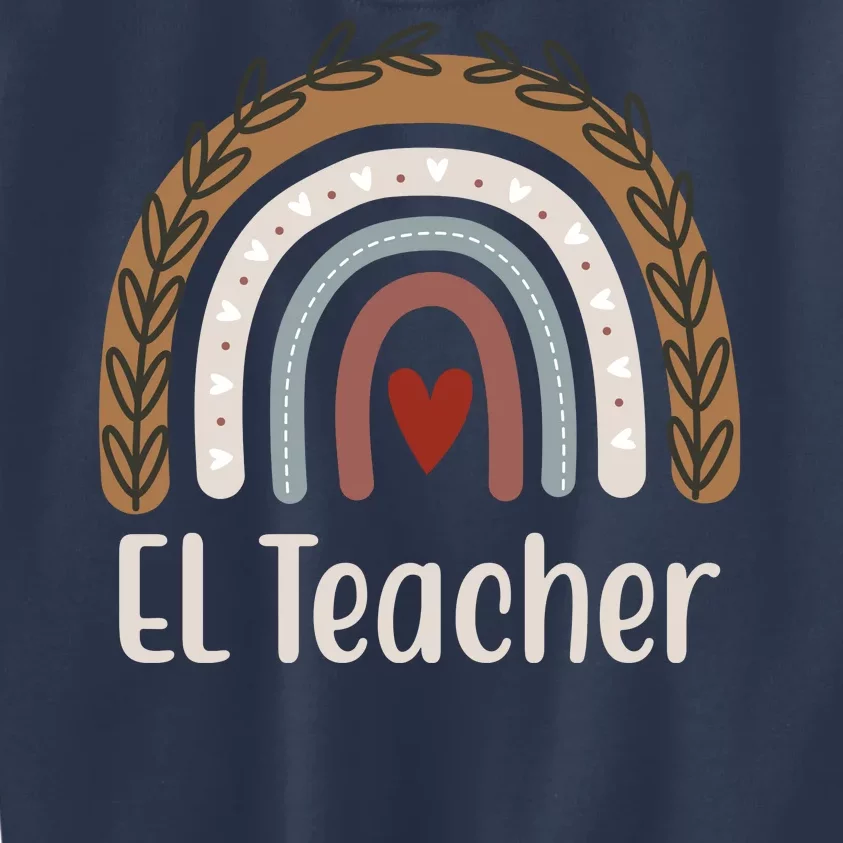 El Teacher Rainbow Heart Kids Sweatshirt