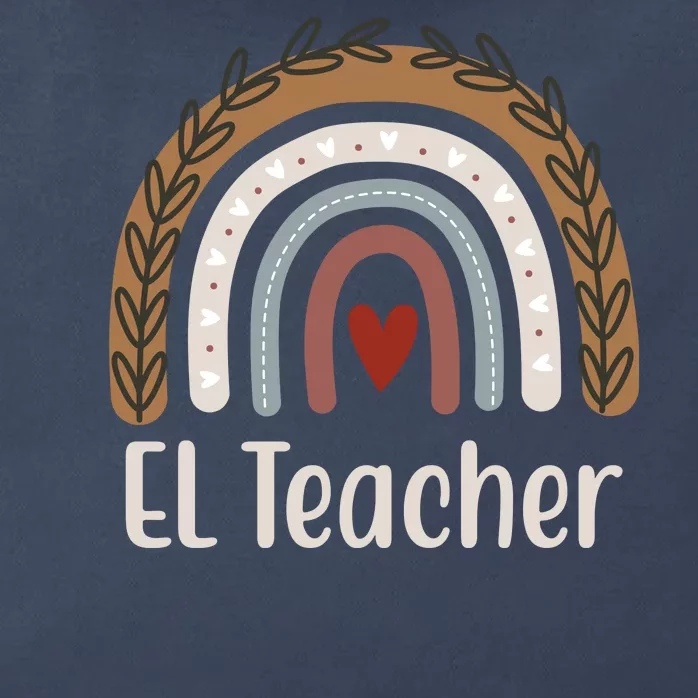 El Teacher Rainbow Heart Zip Tote Bag