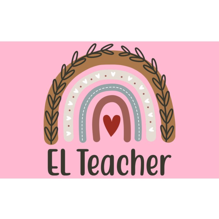 El Teacher Rainbow Heart Bumper Sticker