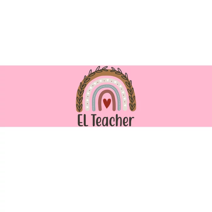 El Teacher Rainbow Heart Bumper Sticker