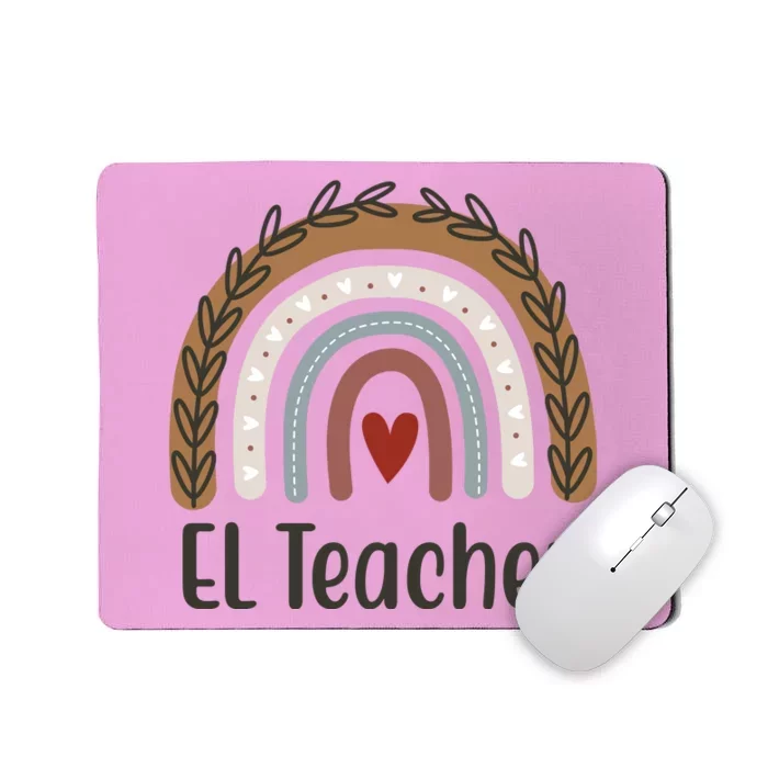 El Teacher Rainbow Heart Mousepad