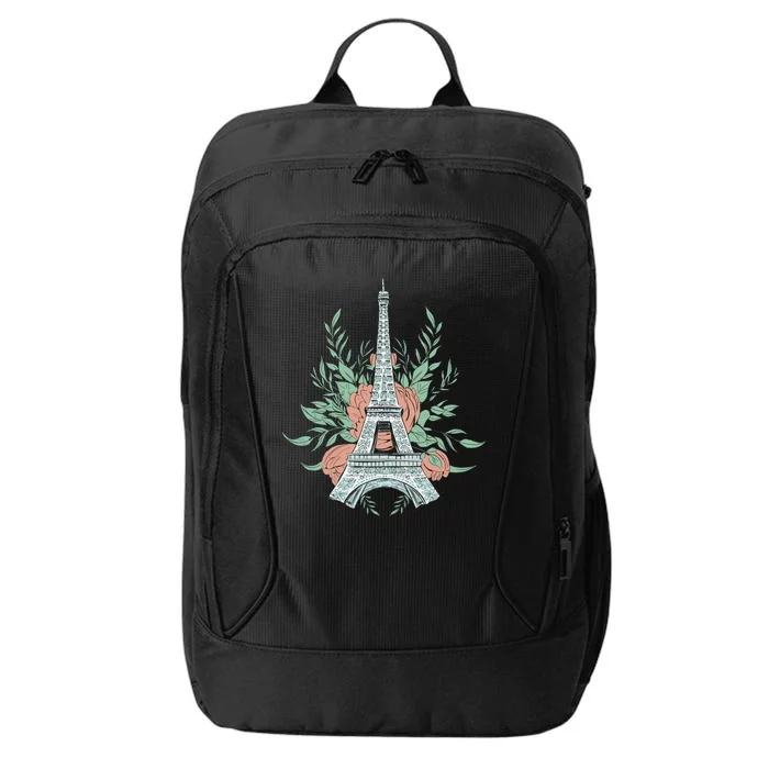 Eiffel Tower Rose Floral City Backpack