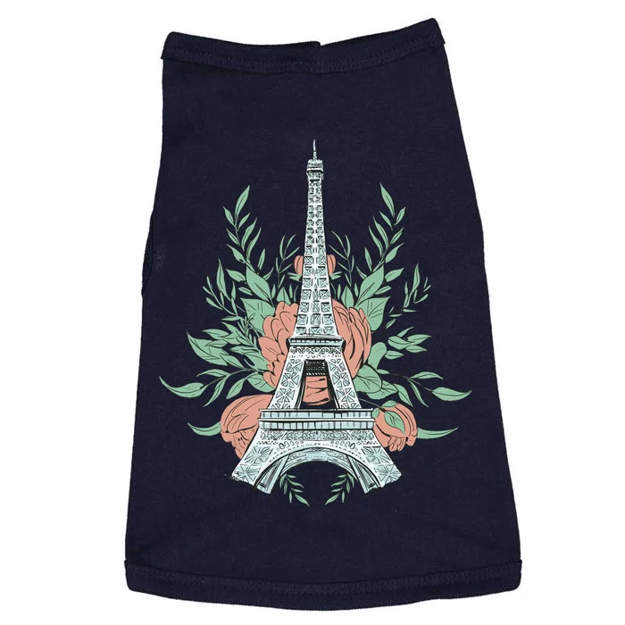 Eiffel Tower Rose Floral Doggie Tank