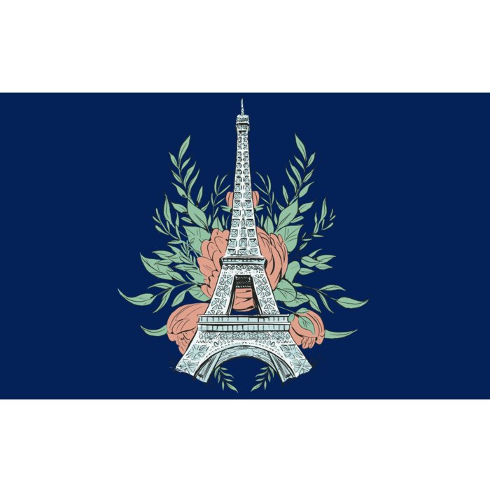 Eiffel Tower Rose Floral Bumper Sticker