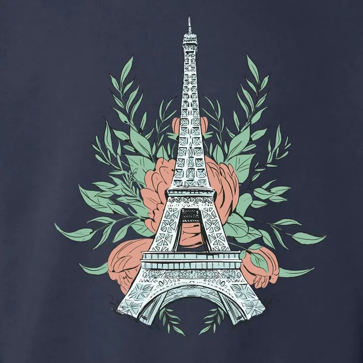 Eiffel Tower Rose Floral Toddler Hoodie