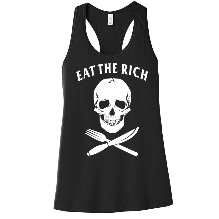 Eat The Rich Funny Anti Capitalism Tee Women's Racerback Tank