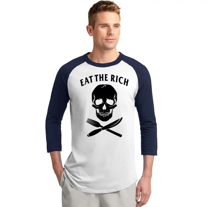 Eat The Rich Funny Anti Capitalism Tee Baseball Sleeve Shirt