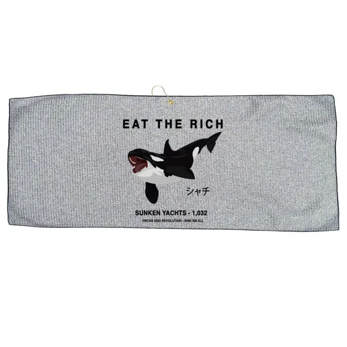 Eat The Rich Orca Revolution 2024 Large Microfiber Waffle Golf Towel