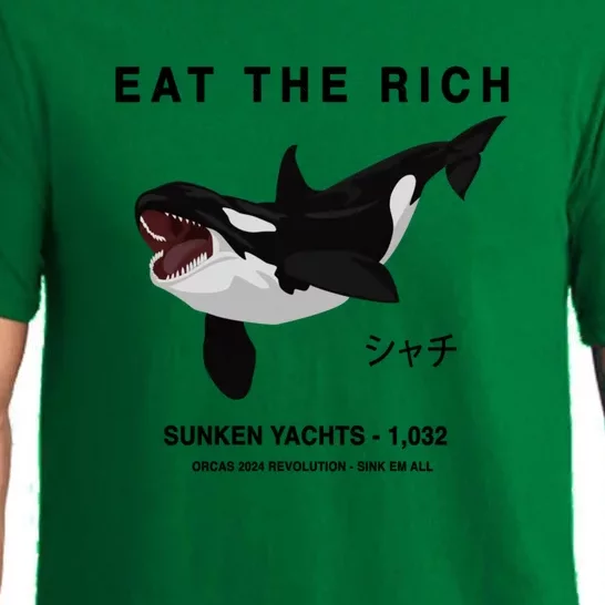 Eat The Rich Orca Revolution 2024 Pajama Set