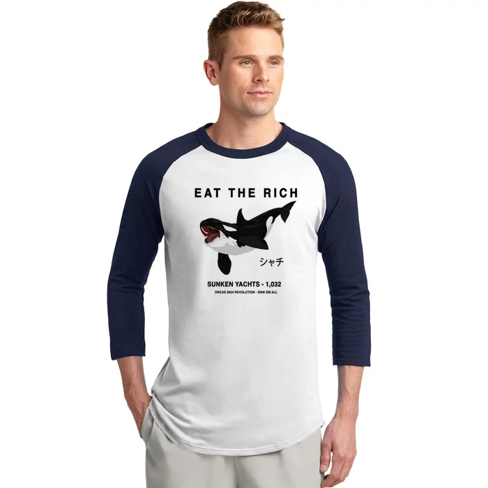 Eat The Rich Orca Revolution 2024 Baseball Sleeve Shirt