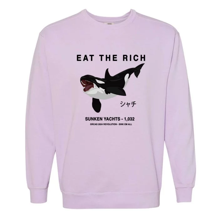 Eat The Rich Orca Revolution 2024 Garment-Dyed Sweatshirt