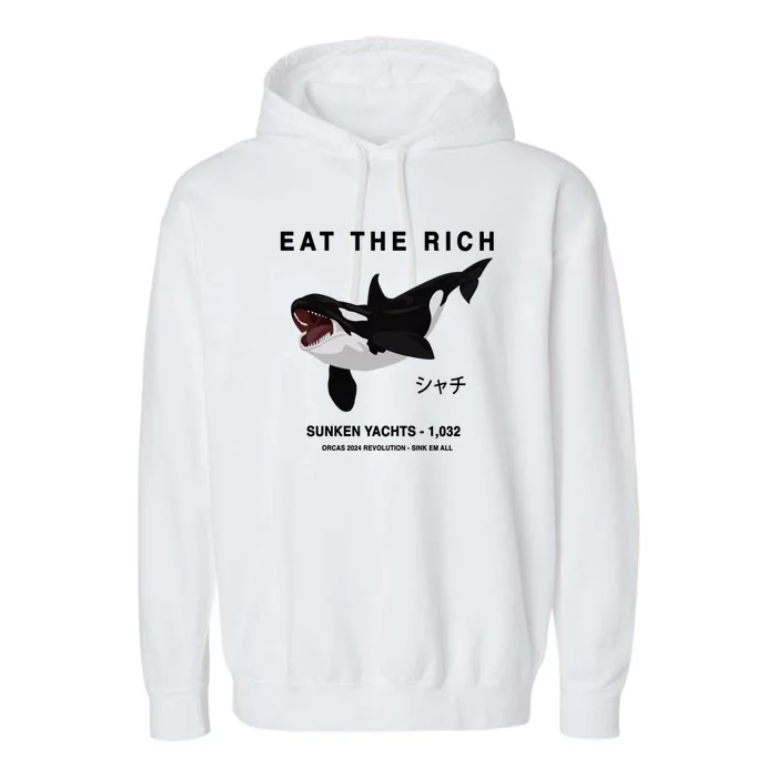 Eat The Rich Orca Revolution 2024 Garment-Dyed Fleece Hoodie