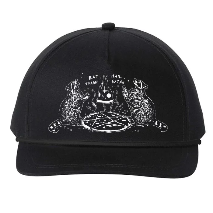 Eat Trash Raccoon Pentagram Garbage Gang Snapback Five-Panel Rope Hat