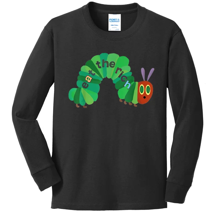 Eat The Rich Hungry Caterpillar Kids Long Sleeve Shirt