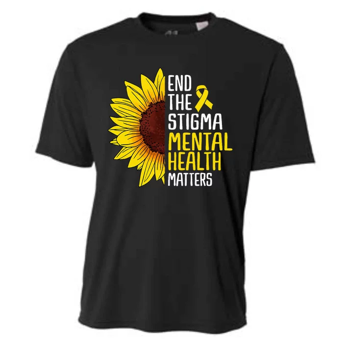 End The Stigma Mental Health Matters Mental Awareness Cooling Performance Crew T-Shirt