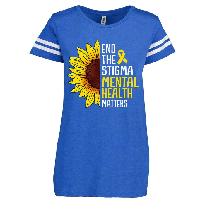 End The Stigma Mental Health Matters Mental Awareness Enza Ladies Jersey Football T-Shirt