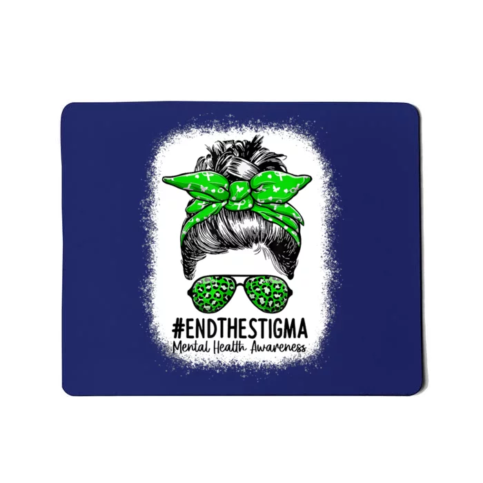 End The Stigma Messy Bun Women Mental Health Awareness Mousepad