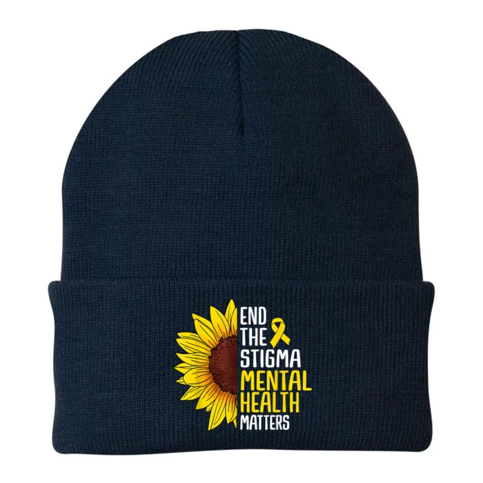 End The Stigma Mental Health Matters Mental Awareness Knit Cap Winter Beanie