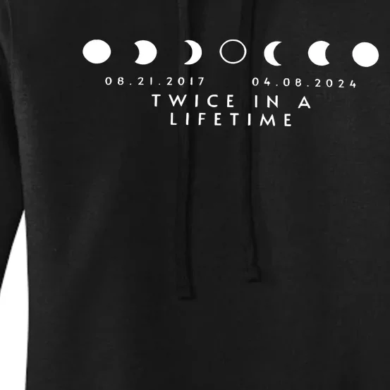 Embroidered Total Solar Eclipse 2024 Women's Pullover Hoodie