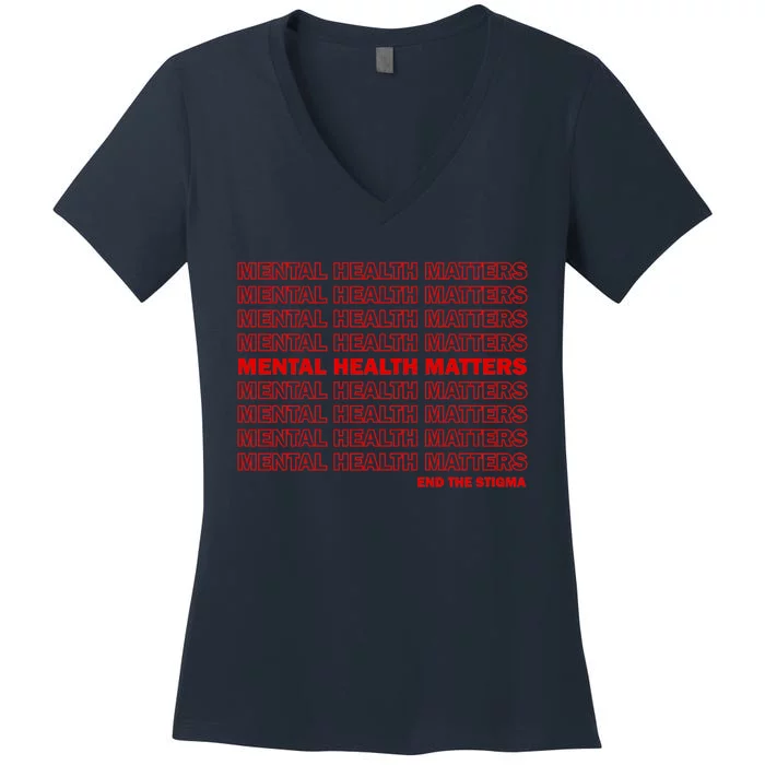 End The Stigma Women's V-Neck T-Shirt