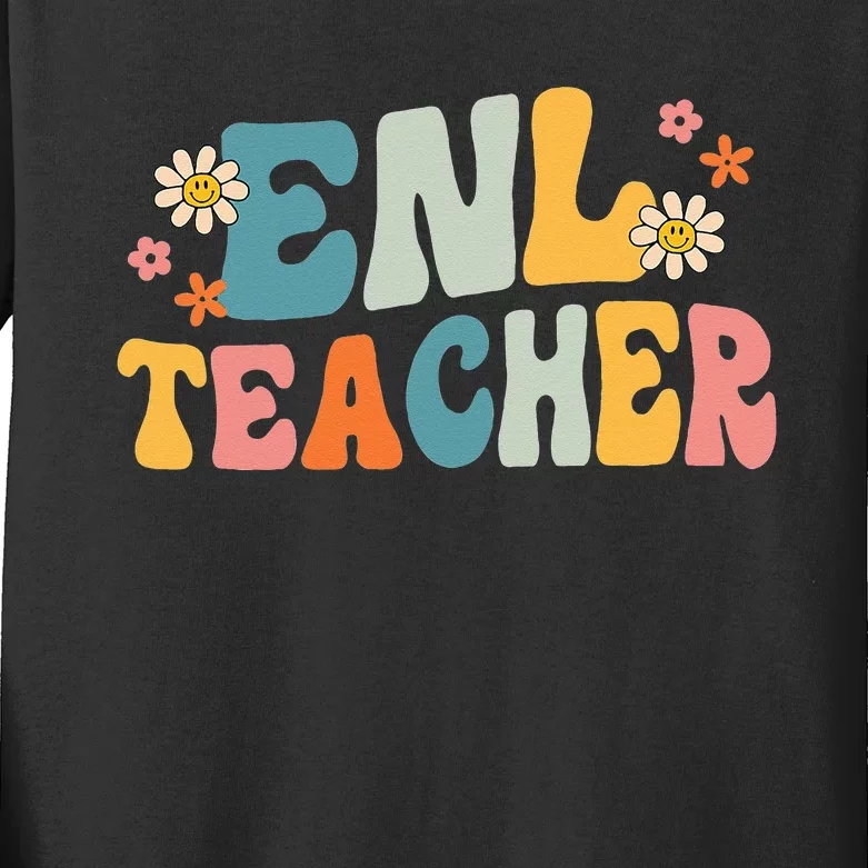 ENL Teacher Squad English New Language Squad Crew Team Kids Long Sleeve Shirt