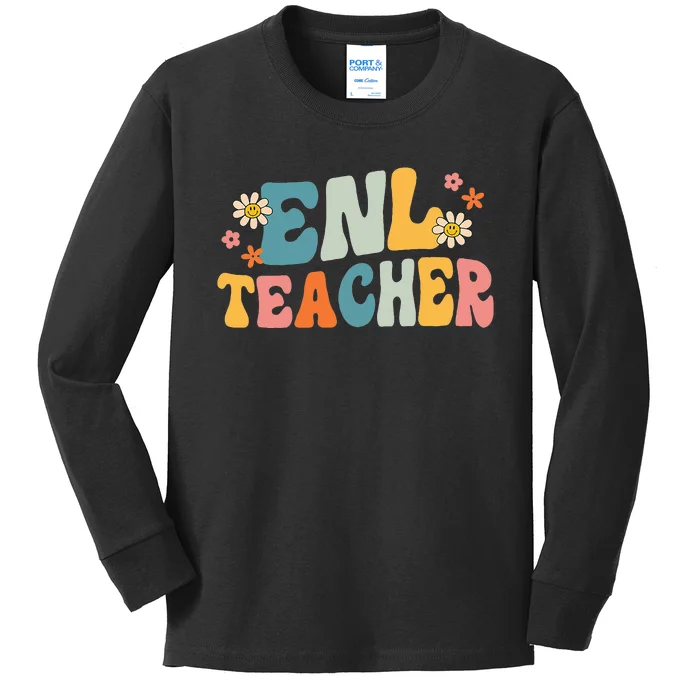 ENL Teacher Squad English New Language Squad Crew Team Kids Long Sleeve Shirt