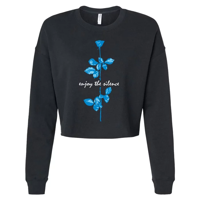 Enjoy The Silence Blue Cropped Pullover Crew