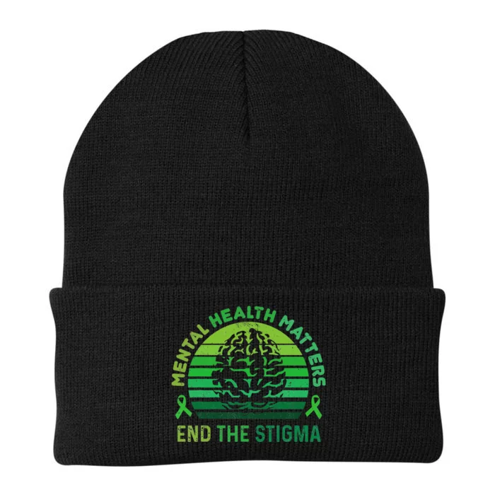 End The Stigma Mental Health Matters Mental Awareness Gifts Knit Cap Winter Beanie